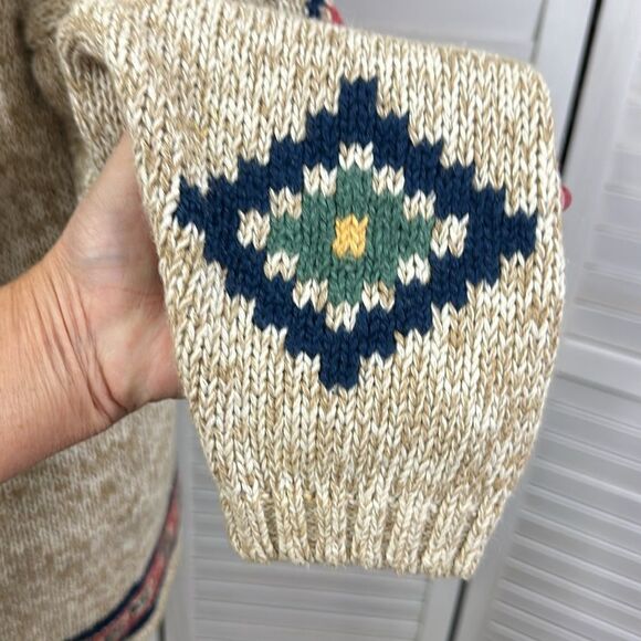 Sweater Tunic Oversized Small Oatmeal Mock Neck Long Sleeve - Picture 6 of 11